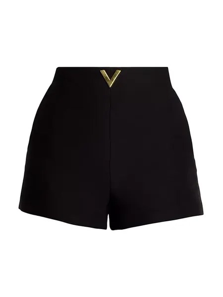 Золотистые шорты Crepe Couture V Valentino Garavani, черный