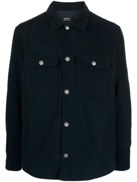 A.P.C. куртка-рубашка с отложным воротником, синий