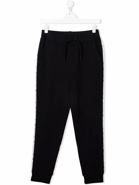 Emporio Armani Kids спортивные брюки с логотипами на лампасах