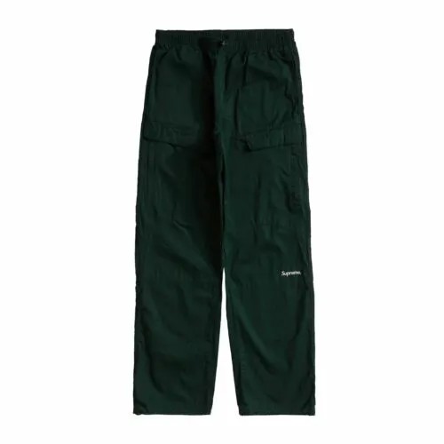 [FW21P45-DKGREEN] Мужские брюки Supreme из хлопка с завязками (FW21)