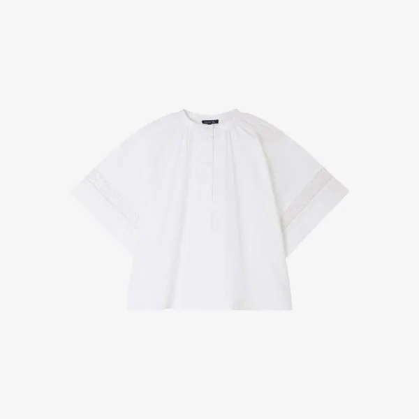 Хлопковая блузка свободного кроя albane с вышивкой Soeur, цвет blanc