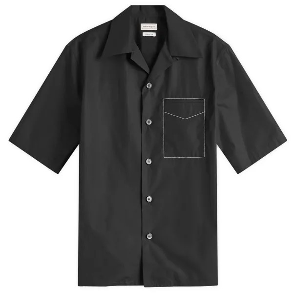 Рубашка с коротким рукавом Alexander Mcqueen Contrast Stitch Short Sleeve Shirt, черный