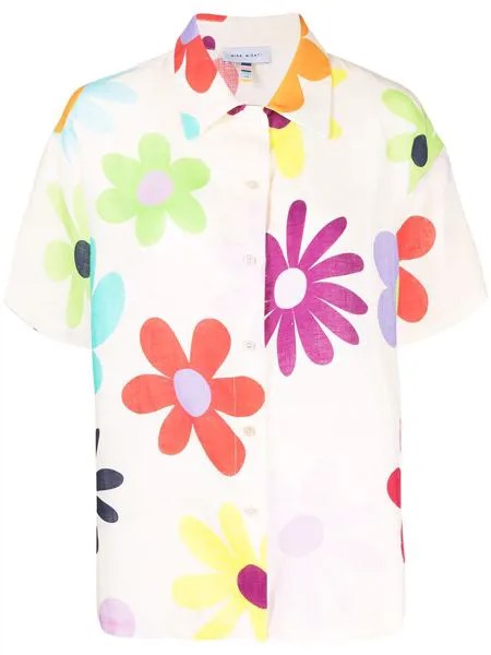 Mira Mikati льняная рубашка с цветочным принтом