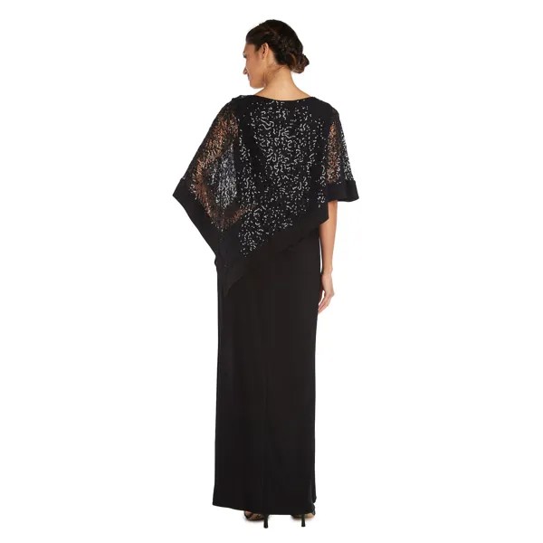 Женское кружевное вечернее платье-пончо R&M Richards R&M Richards, темно-синий