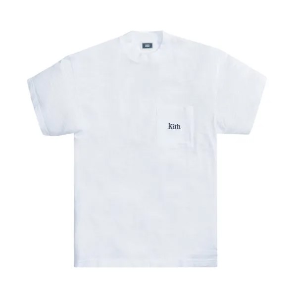 Футболка Kith Mock Neck JFK Pocket Tee 'White', белый