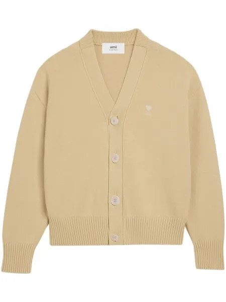 AMI Paris кардиган с монограммой Ami de Coeur, желтый