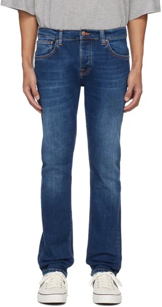 Синие джинсы Grim Tim Nudie Jeans, цвет Indigo myth