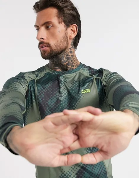 Лонгслив с принтом и сетчатыми вставками ASOS 4505-Красный