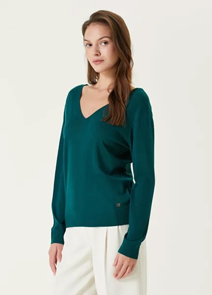 Зеленый шерстяной свитер joanna Marciano