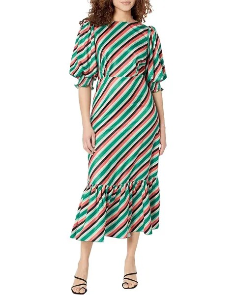 Платье LITTLE MISTRESS Stripe Satin Peplum Midi, цвет Multi