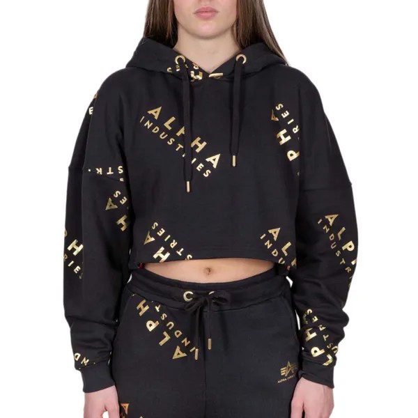 Худи Alpha Industries COS Foil All Over Print, черный