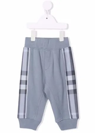 Burberry Kids спортивные брюки с отделкой в клетку