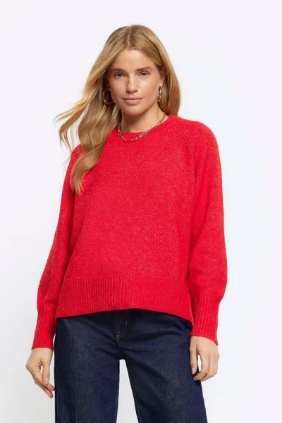 Джемпер оверсайз с круглым вырезом River Island, красный