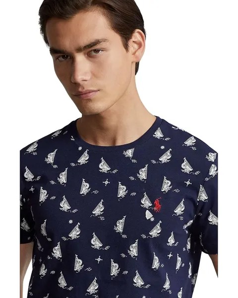 Футболка Polo Ralph Lauren Classic Fit Printed Jersey T-Shirt, цвет Prepster Sailboats Newport Navy