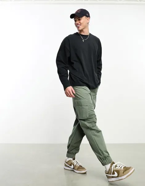 Свитшот Asos Design Oversized Long Sleeve With Back Print, черный