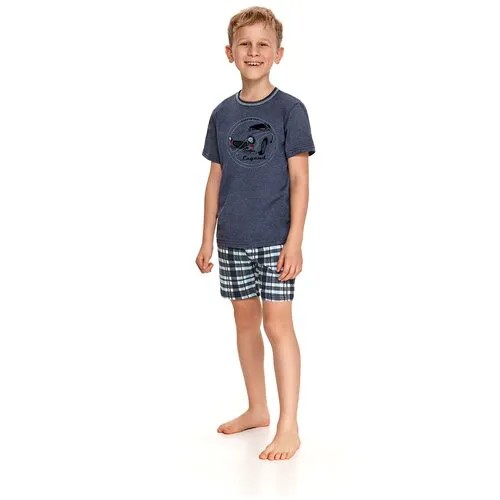 Пижама детская для мальчиков TARO Damian 943-944-02, футболка и шорты, темно-синий (Размер: 86)