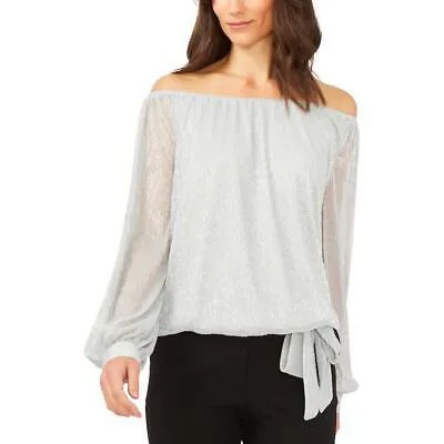Женская прозрачная рубашка-блузка MSK цвета металлик, топ Petites BHFO 3921