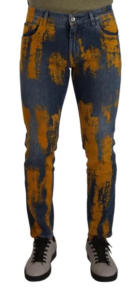 Джинсы DOLCE - GABBANA Синие желтые хлопковые скинни мужские джинсовые IT52/ W38/XL $1300