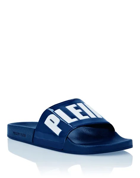 Босоножки на плоской подошве Philipp Plein TM, цвет Dark Blue / White