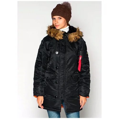 Куртка аляска женская Alpha Industries N-3B W Parka, commander red-orange (размер: xl, российский размер: 52)