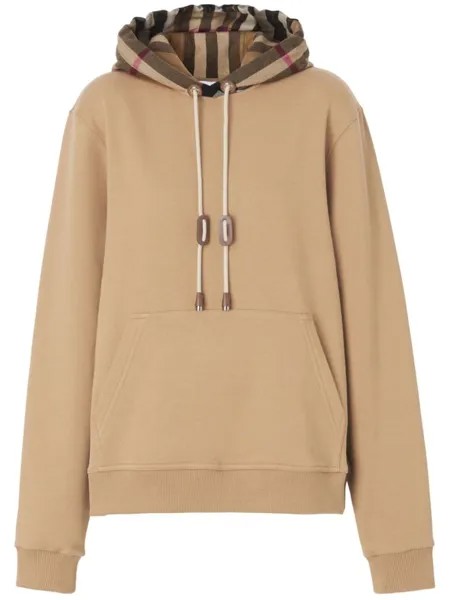 Burberry худи оверсайз в клетку, нейтральный цвет