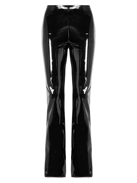 Лакированные расклешенные брюки из искусственной кожи Commando, черный