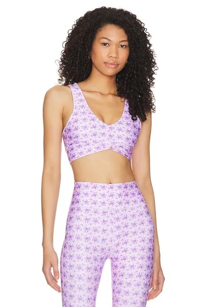 Бюстгальтер LoveShackFancy Barlow Sports, цвет Violet Meadow