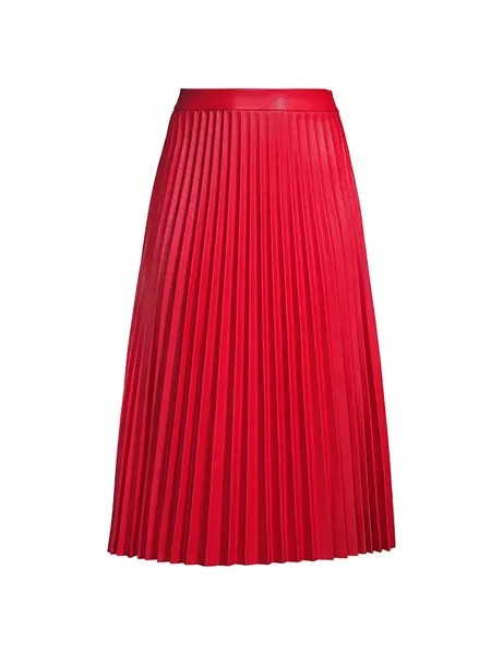 Плиссированная юбка миди из веганской кожи Rayla Milly, красный