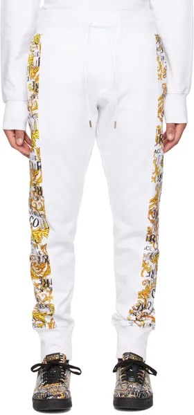 Белые спортивные штаны с принтом Versace Jeans Couture