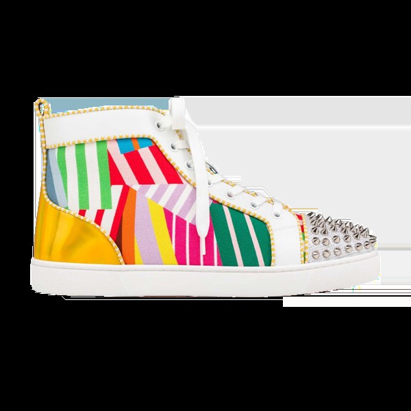 Кроссовки Christian Louboutin Lou Spikes Orlato Flat, разноцветный