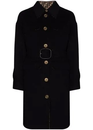 Fendi однобортное пальто с поясом