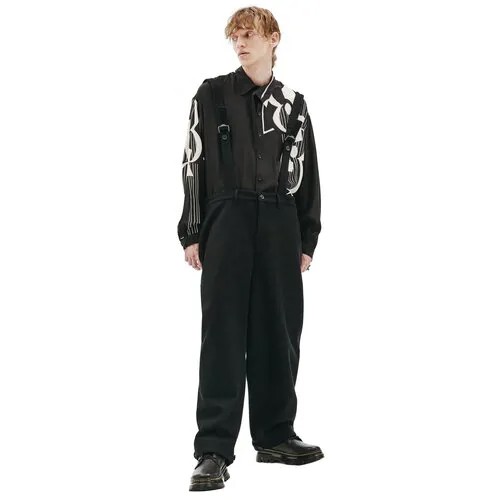Yohji Yamamoto Шерстяные брюки с подтяжками 4