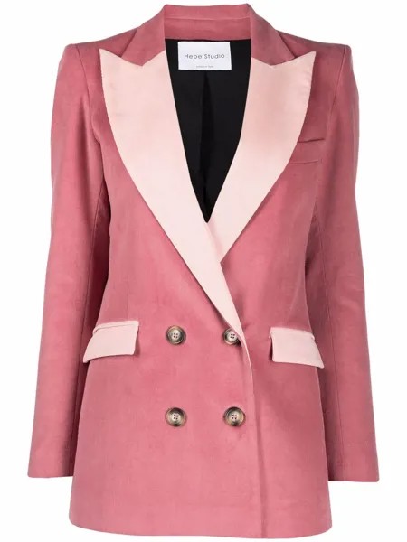 Hebe Studio contrasting-panel double-breasted blazer