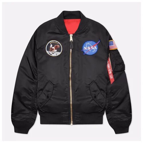 Бомбер ALPHA INDUSTRIES, силуэт свободный, внутренний карман, манжеты, карманы, подкладка, без капюшона, водонепроницаемая, ветрозащитная, размер S, черный