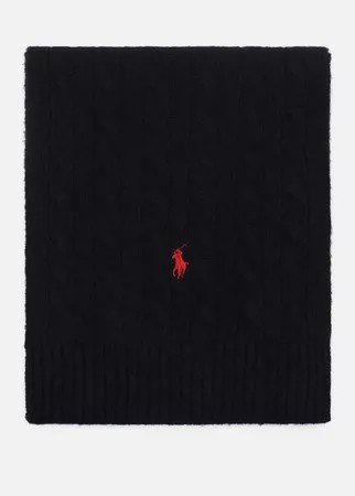 Шарф Polo Ralph Lauren Cable Wool/Nylon Oblong, цвет чёрный