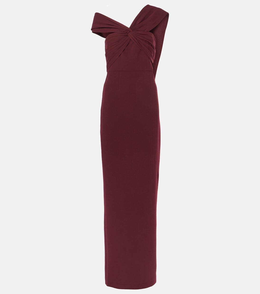 Асимметричное платье из кади Roland Mouret, бургунди