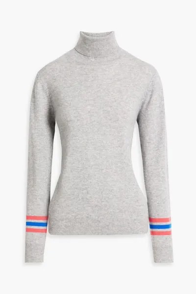 Полосатый свитер с высоким воротником из смеси шерсти и кашемира Chinti & Parker, светло-серый