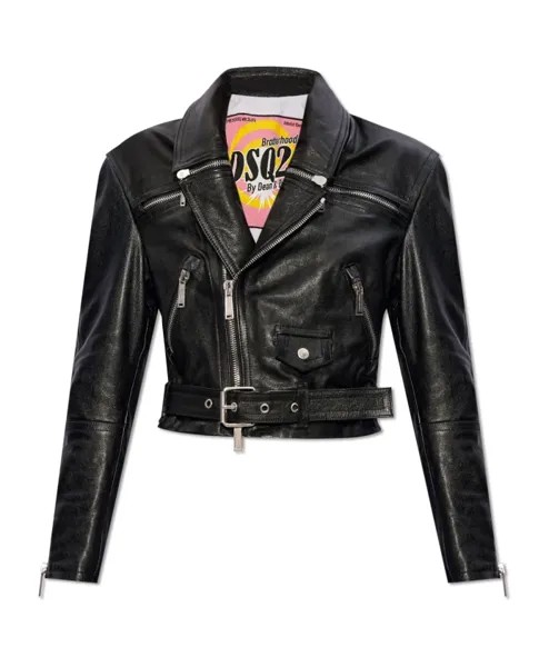 Кожаный пиджак Dsquared2, черный