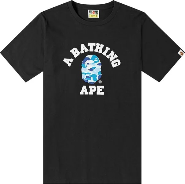 Футболка BAPE ABC Camo College Tee 'Black/Blue', черный