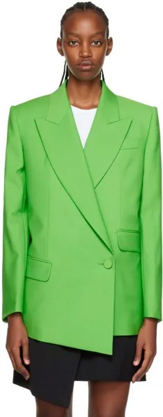 Зеленый двубортный пиджак Alexander McQueen