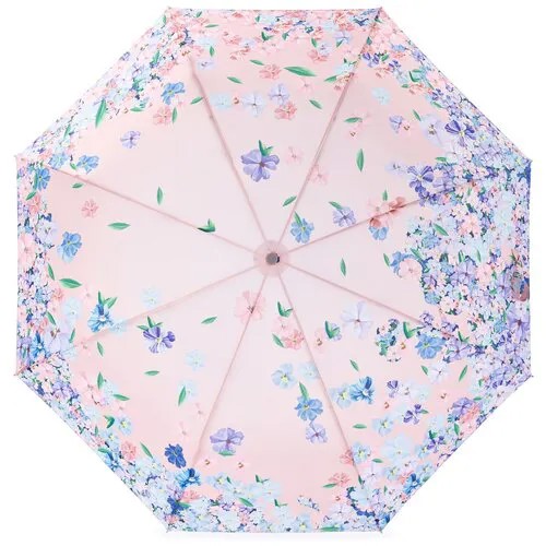 Смарт-зонт ELEGANZZA, автомат, 3 сложения, купол 104 см., 8 спиц, чехол в комплекте, для женщин, голубой