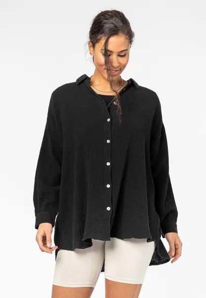 Блузка-рубашка MUSSELIN LONG Sublevel, цвет black