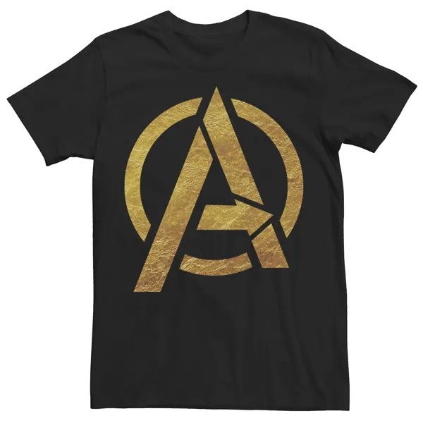 Мужская футболка с логотипом на груди из золотой фольги Marvel Avengers Licensed Character