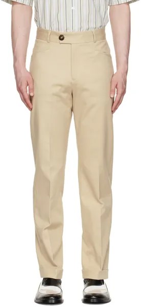Эксклюзивные бежевые брюки с манжетами SSENSE Ernest W. Baker
