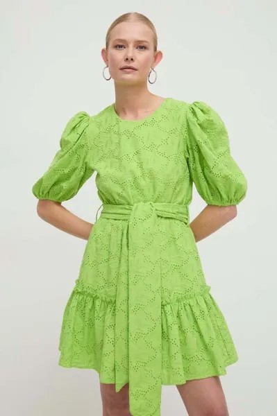 Хлопковое платье Silvian Heach, зеленый