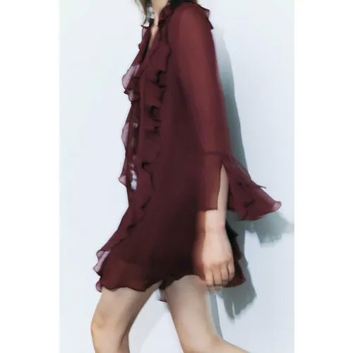 Сарафан Zara, размер XS, коричневый