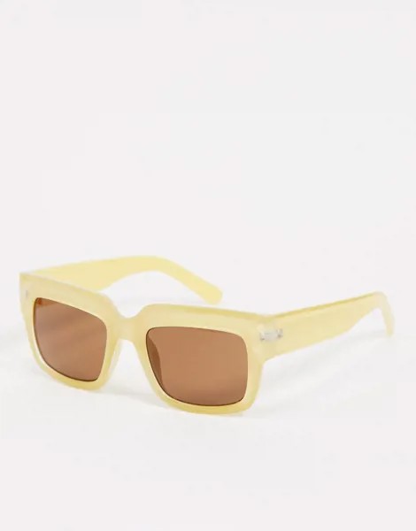 Светлые солнцезащитные очки в крупной квадратной оправе AJ Morgan-Белый