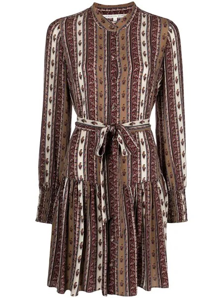Veronica Beard patterned tie-fastening mini dress