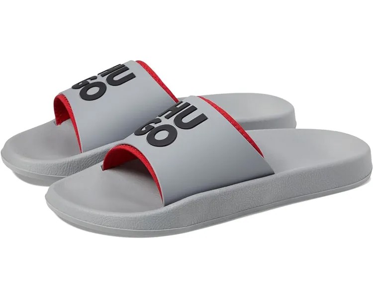 Сандалии HUGO Stacked Logo Slide Sandal, серый