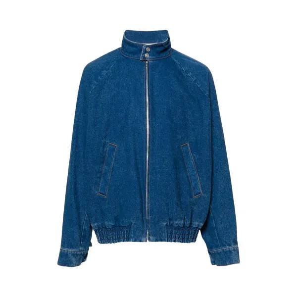 Куртка Marni Bleached Coated Denim Bomber Jacket, цвет Ocean